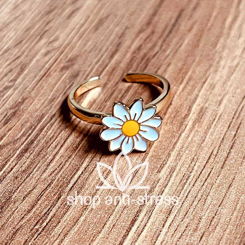 HOOHWE Bague En Forme De Marguerite En Argent 925 – Bague Anti-stress Et Anti-stress « Du Bist Mein Sonnenschein » - Bijou Inspirant Pour Femme