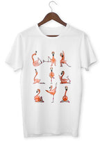 T-Shirt Zen <br>Flamant Rose Posture Yoga - Shop Antistress
