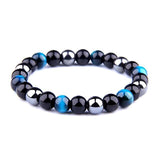 Bracelet Anti-Stress <br>En Oeil de Tigre Bleu, Obsidienne Noir et Hématite - Shop Antistress